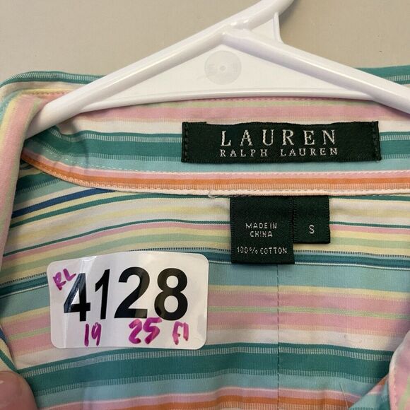 Lauren Ralph Lauren Button Up Shirt Multicolor Striped Small Womens Colorful Top - Picture 3 of 8
